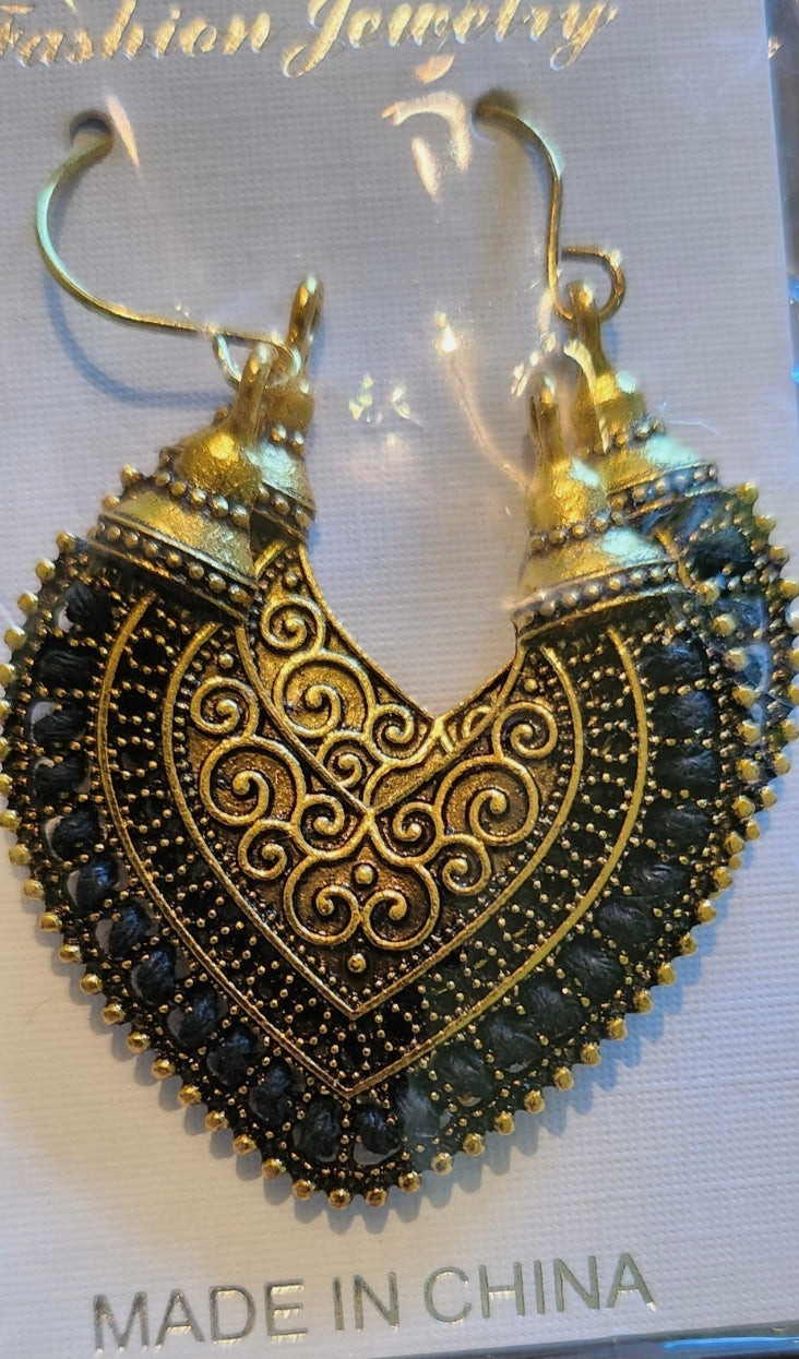 Ivory Bohemian Ornate Loop Earrings