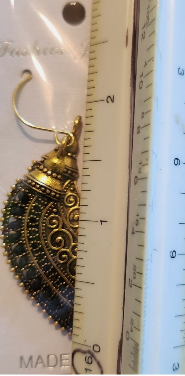 Black Bohemian Ornate Loop Earrings
