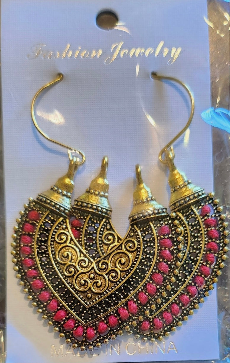 Ivory Bohemian Ornate Loop Earrings