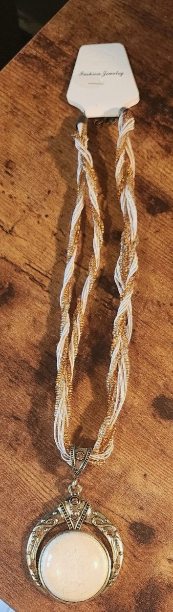 Bohemian Ivory Colored Stone Beaded Necklace