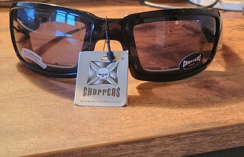 Chopper Sunglasses -Brown Tone Lens Blocks 100% UVA & UVB