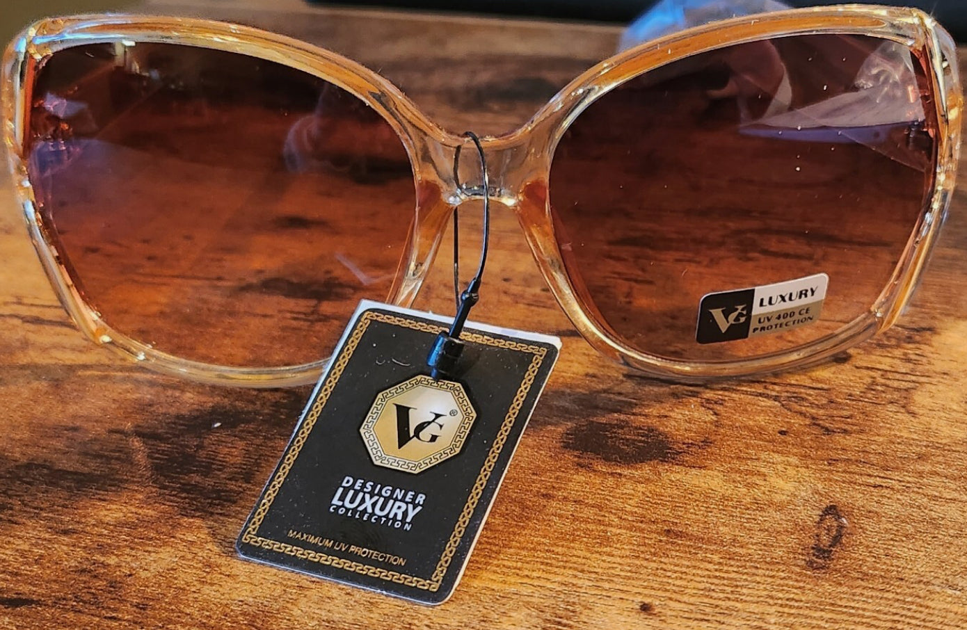 VG Luxury Butterfly Sunglasses - Gold Tone frame w/ brown lens