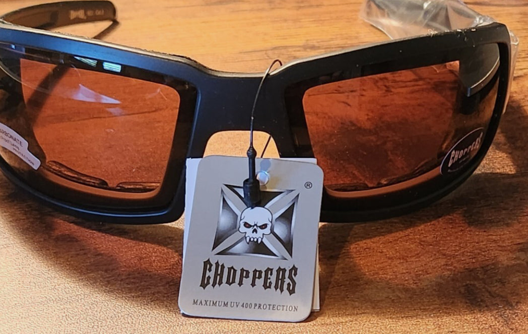 Chopper Sunglasses -Brown Tone Lens Blocks 100% UVA & UVB