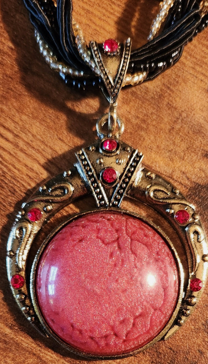 Bohemian Red Colored Stone Beaded Necklace