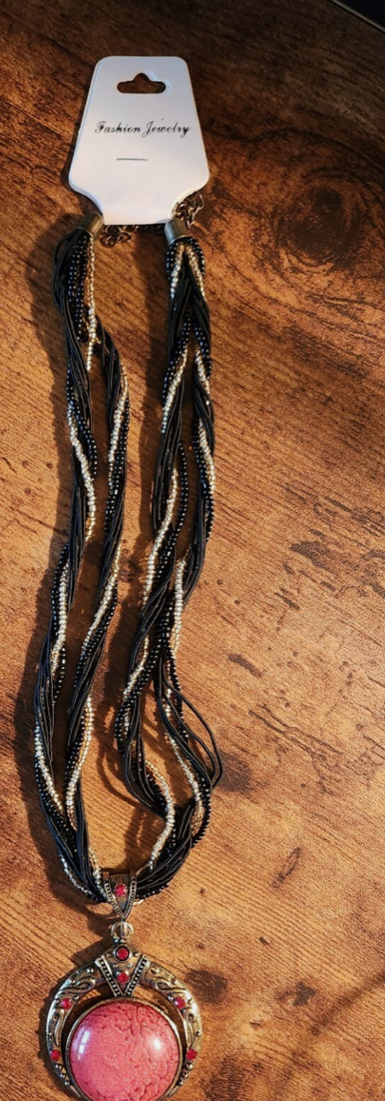 Bohemian Green Colored Stone Beaded Necklace