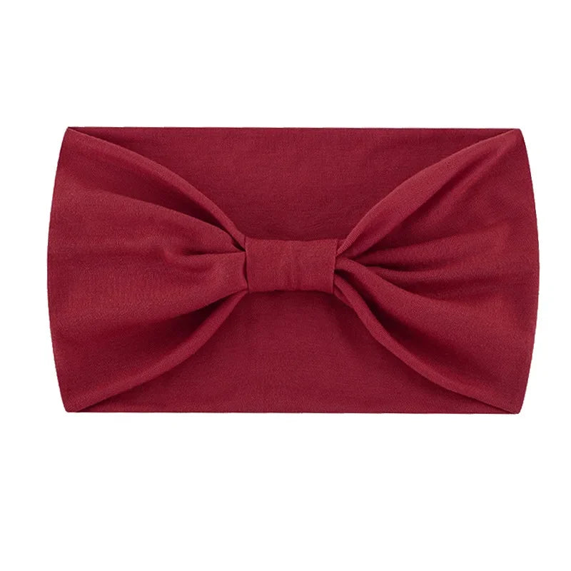 Head Band Women Hair Accessories Solid Wide Headband Bowknot Turbans